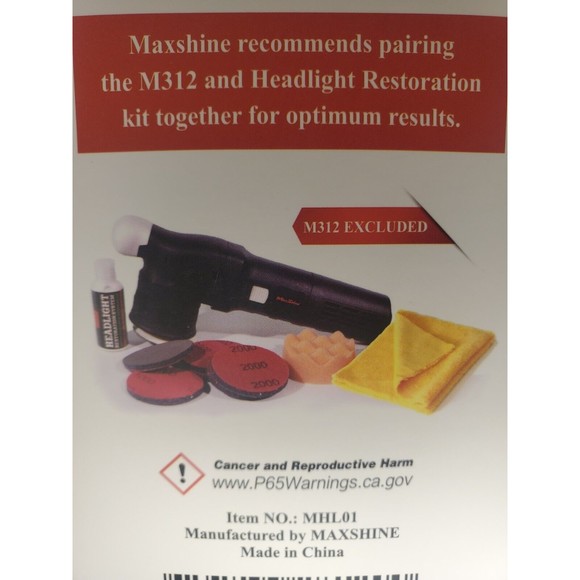 Headlight Restoration Kit by Max Shine Complete Kit Drill Attachment Auto Detail - Picture 4 of 5